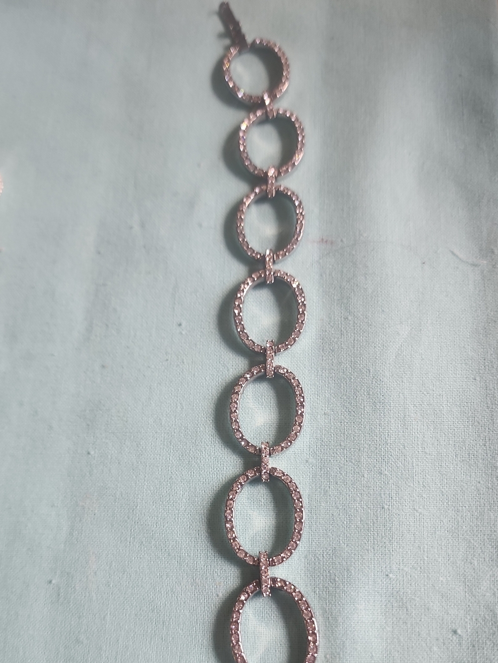 Delicate Rose Gold Crystal Link Bracelet